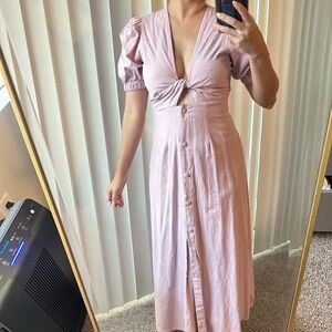 Nastygal pink midi dress